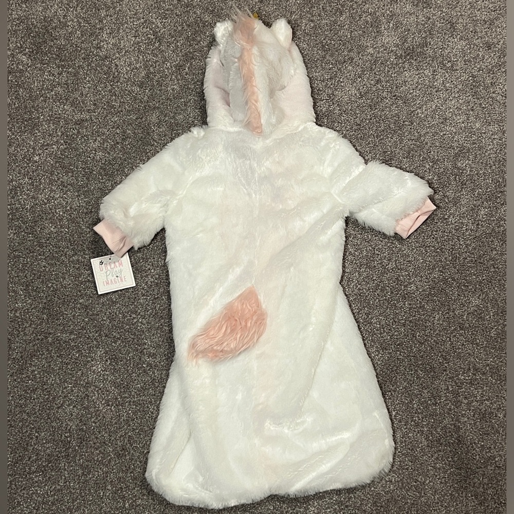 Dream Play Imagine Believe In Magic Plush Unicorn Bunting Bag w/Hood Size 3-6M - Picture 6 of 7